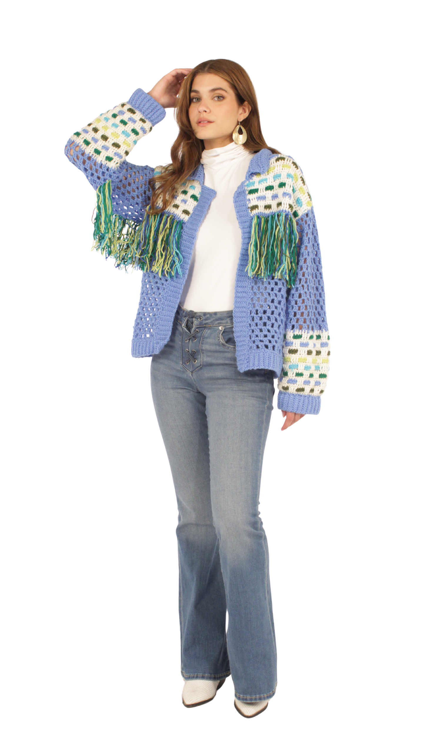 Mosaic Fringe Cardigan