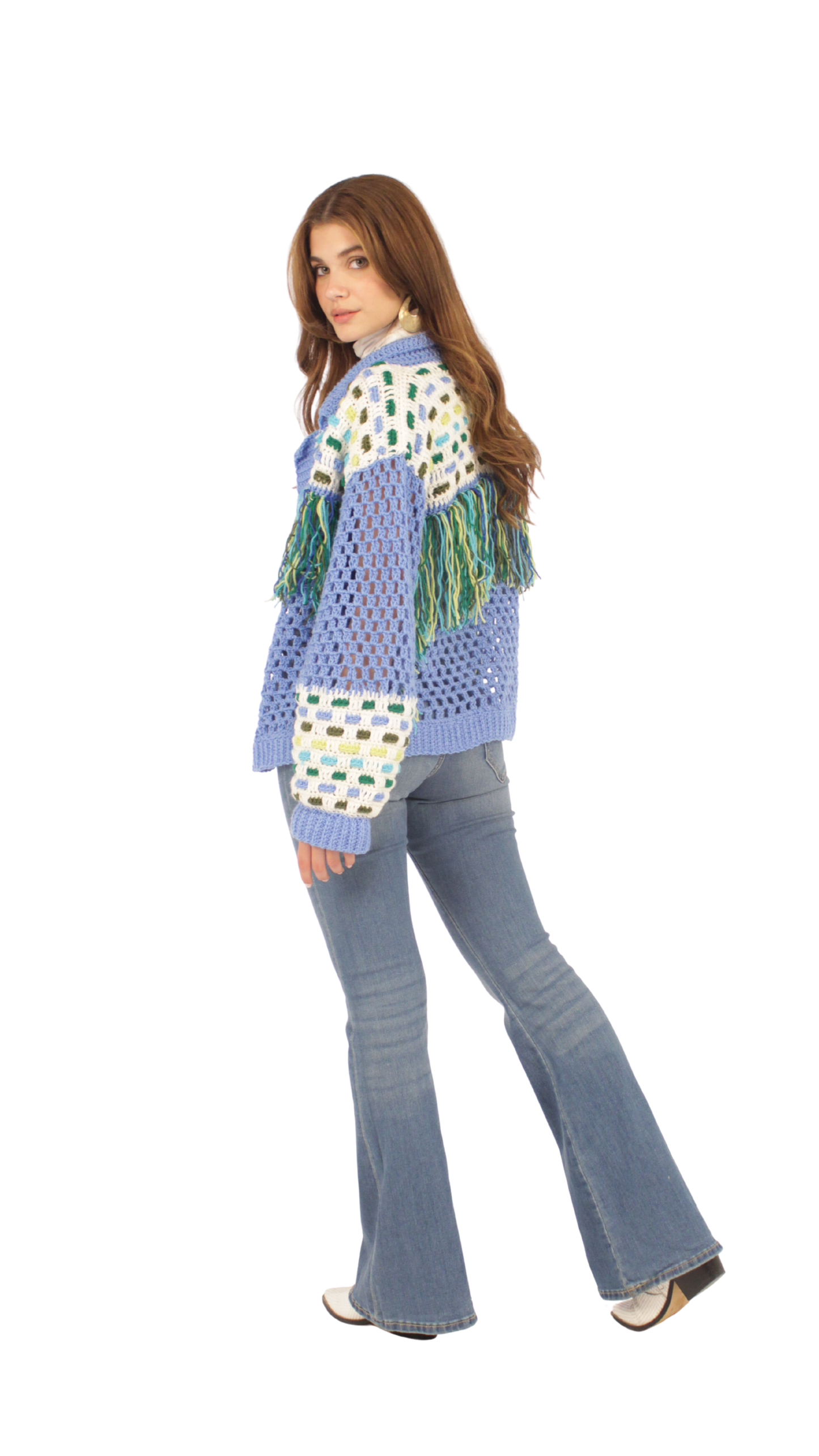 Mosaic Fringe Cardigan