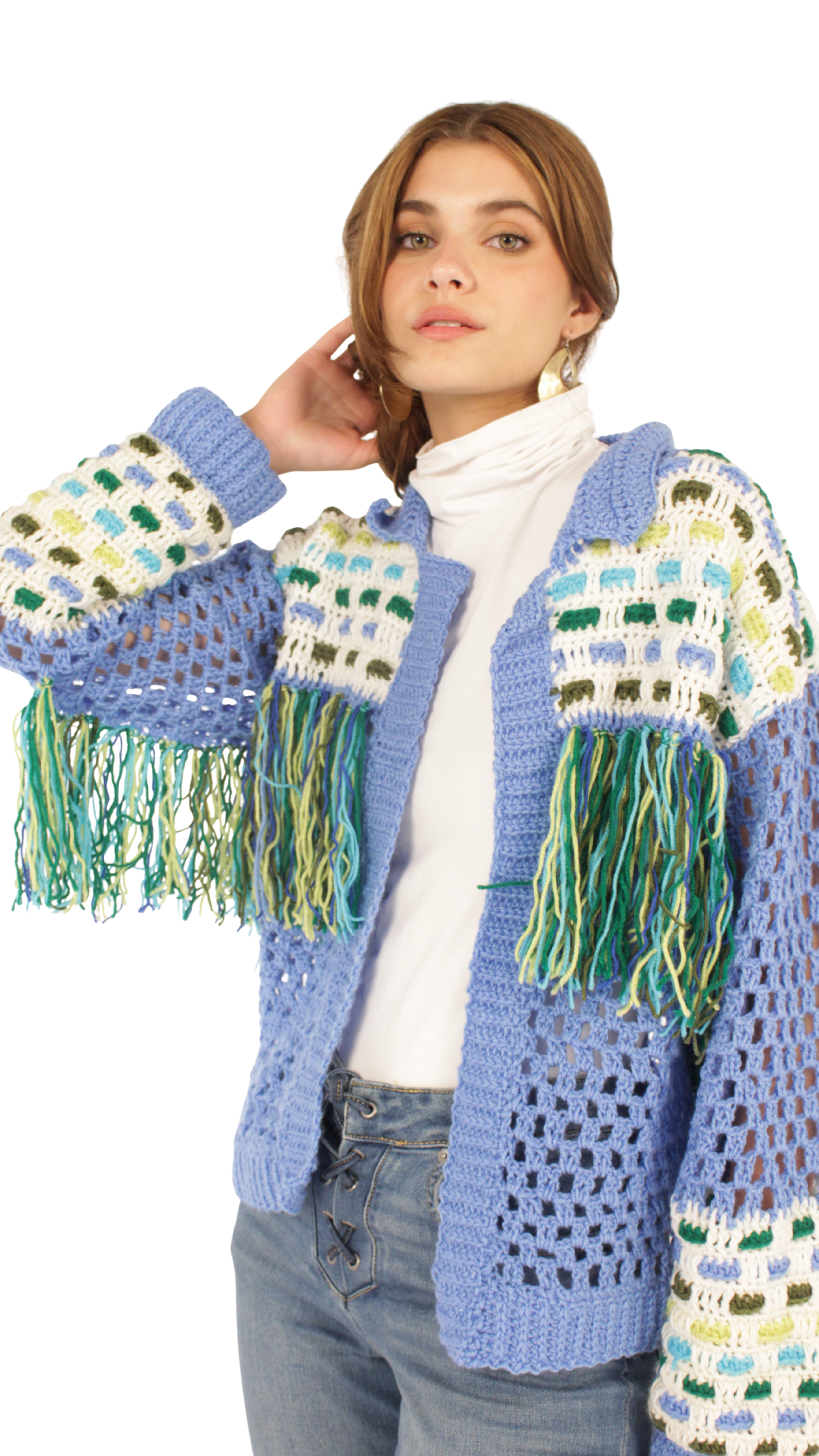 Mosaic Fringe Cardigan